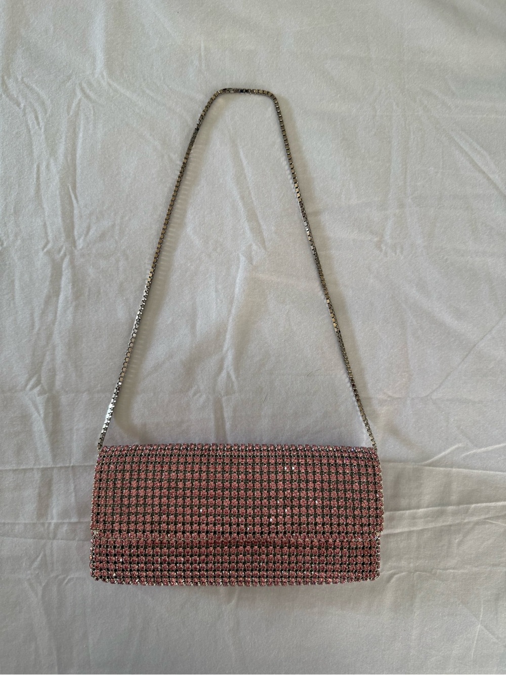 Escada Pink Crystal Mesh Chain Shoulder Bag #Vintage